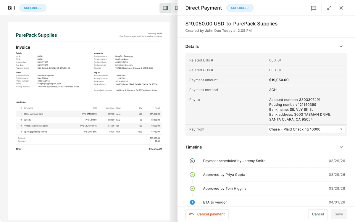 Settle AP Automation Dashboard