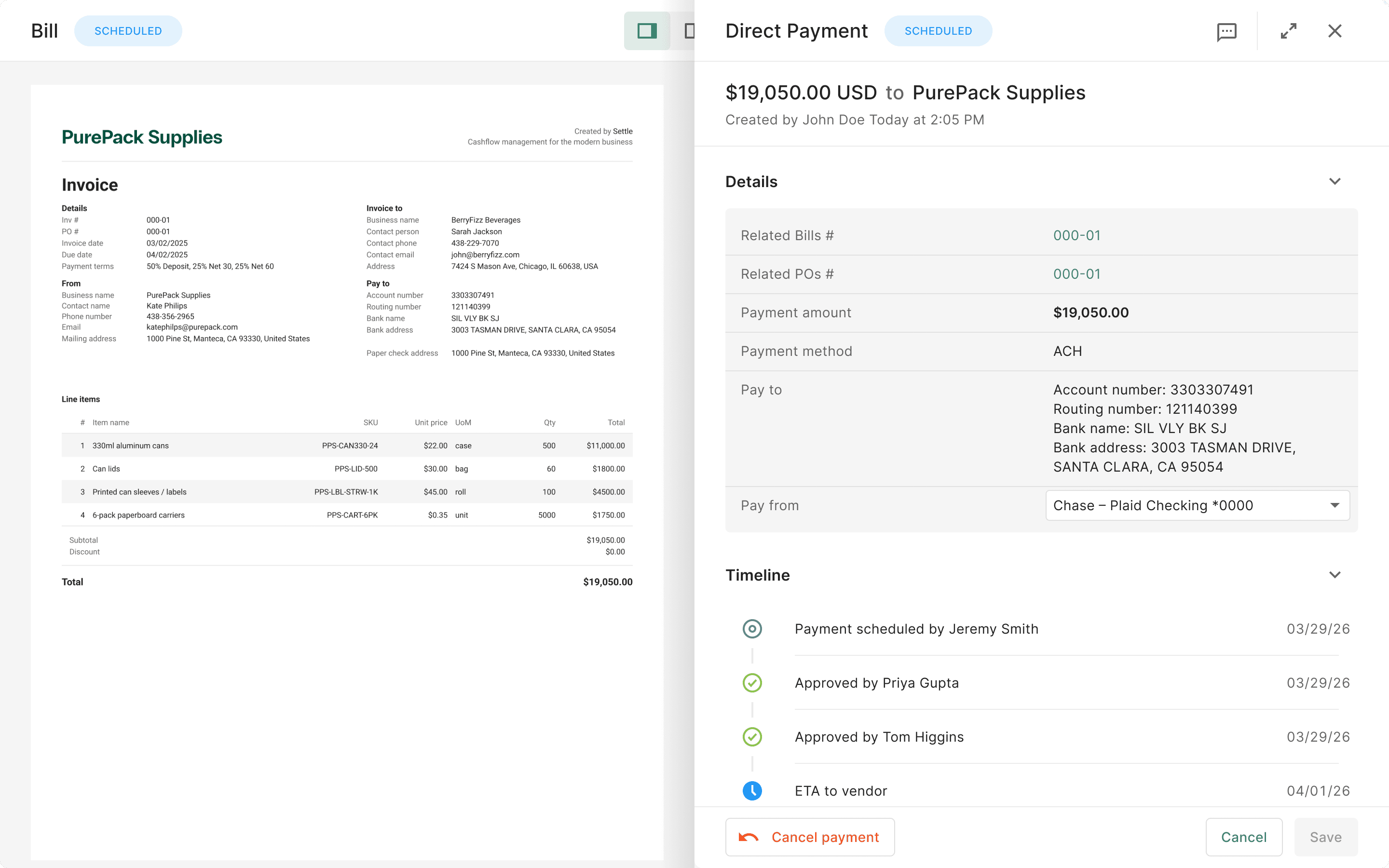 Settle AP Automation Dashboard