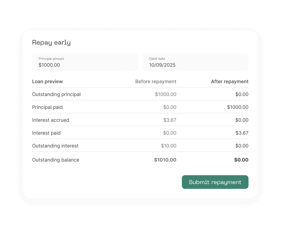 Flexible repayment