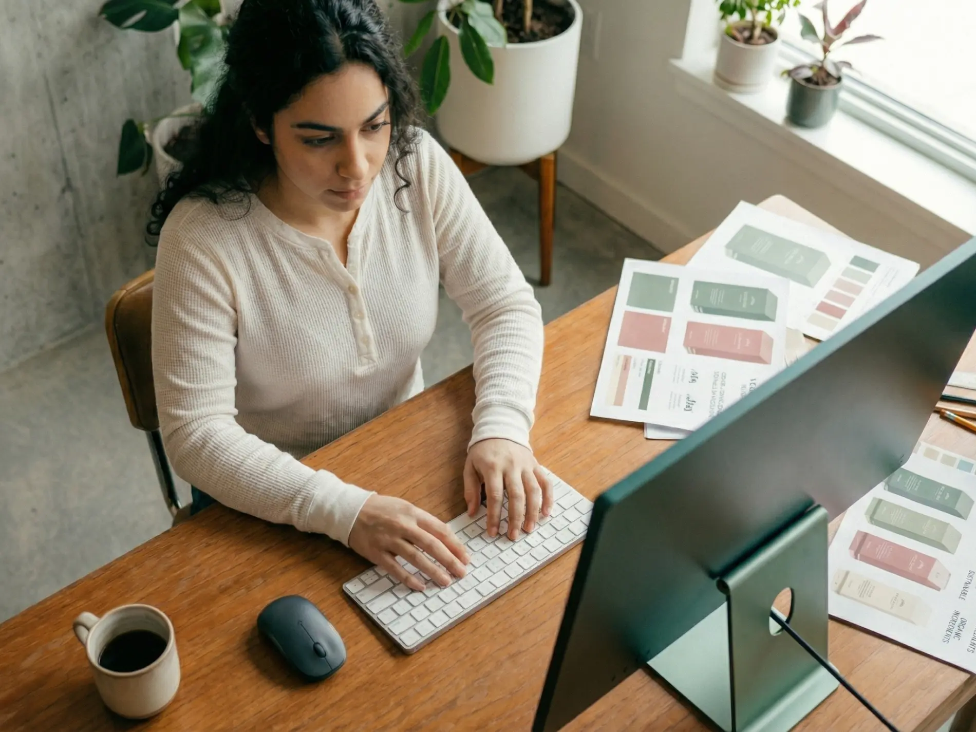 Woman working at computer